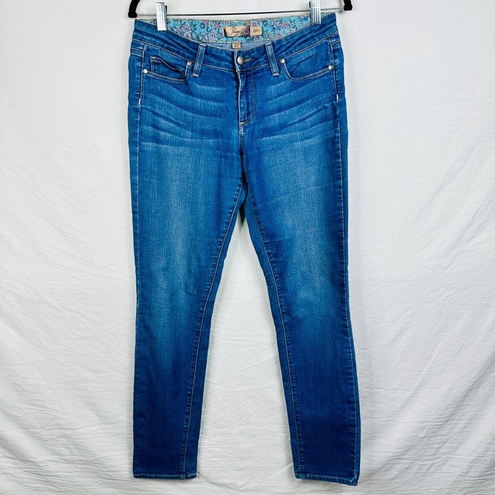 Paige Skyline Ankle Peg Skinny Jeans Medium‎ Wash Blue Stretchy Women's Size 29